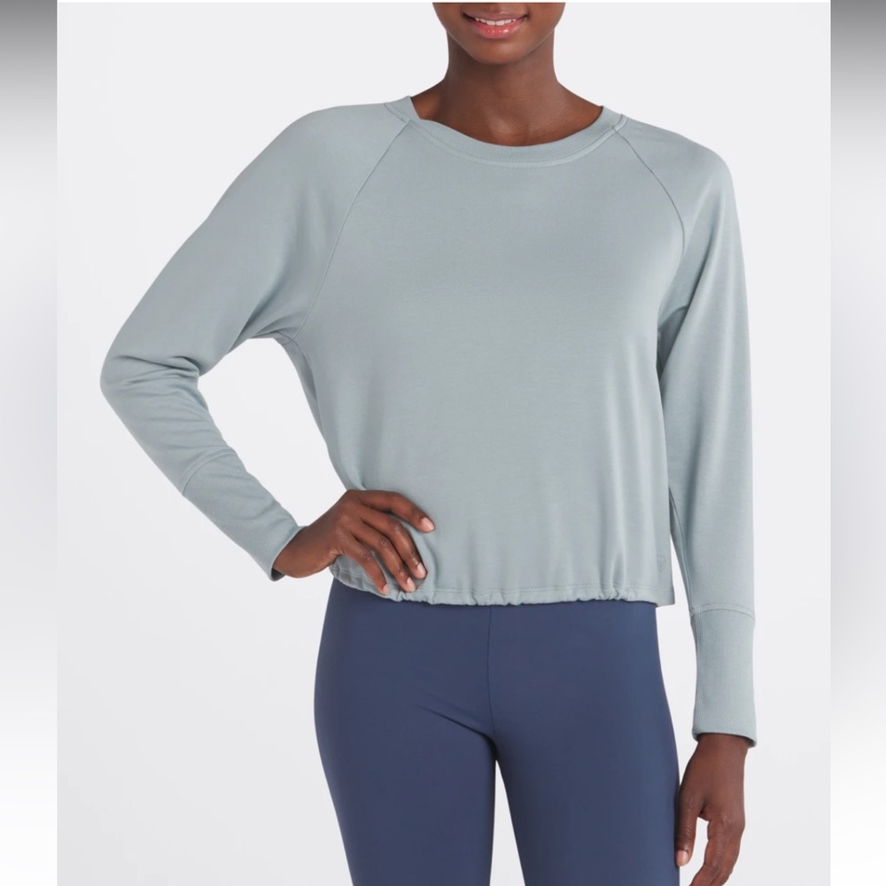 Cropped Cinched Fleece Pullover